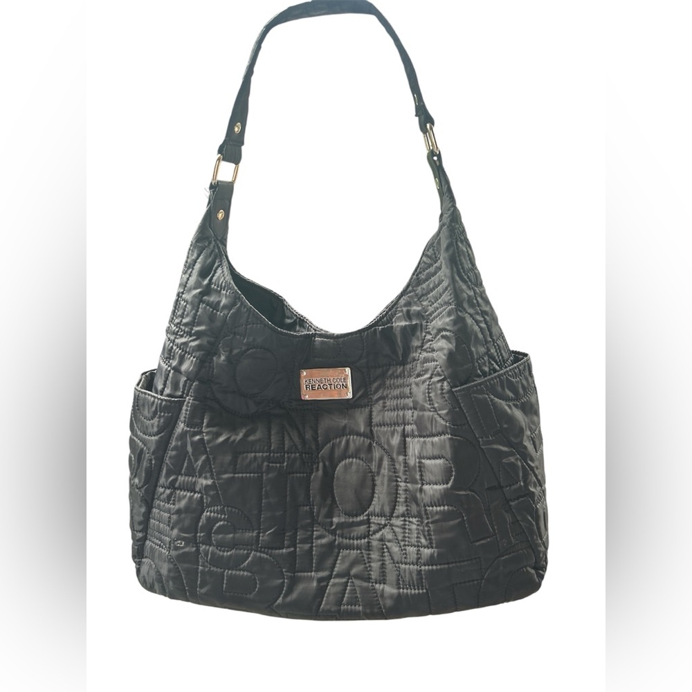 Kenneth Cole Reaction Black Embossed Hobo Bag